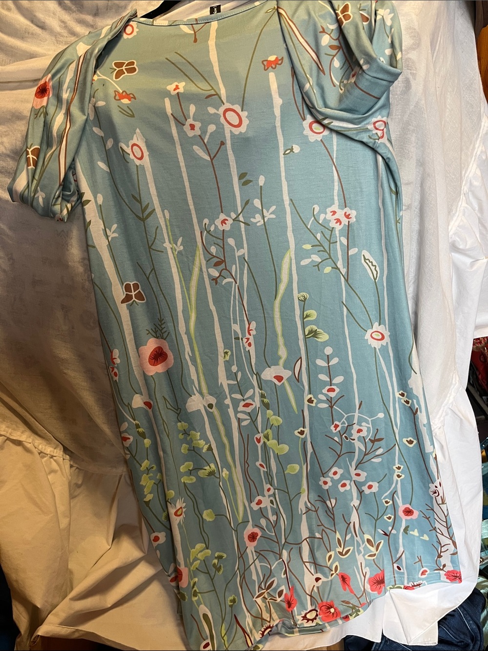 JustFab Light Blue Floral Midi Dress - Picture 2 of 3